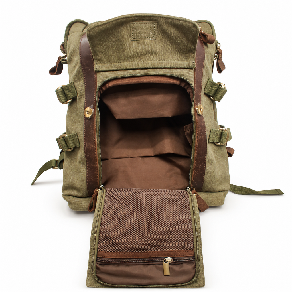 Zaino in Canvas e pelle Aeronautica Militare AM613 Canvas