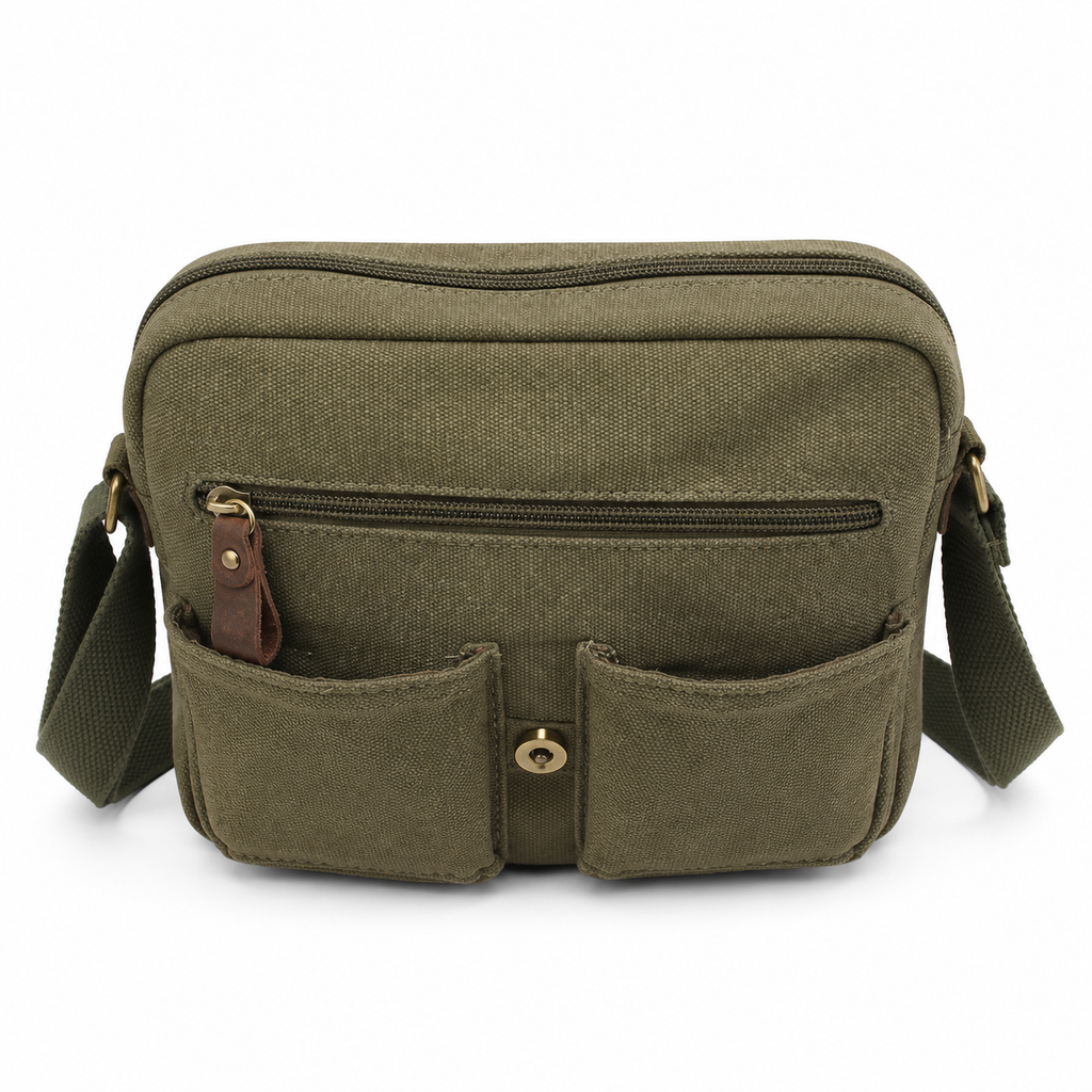 Tracolla Grande in Canvas e pelle Aeronautica Militare AM611 Canvas