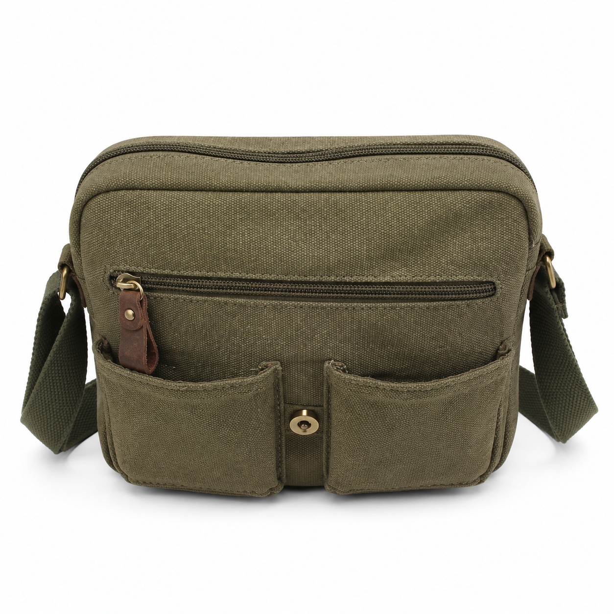 Tracolla Grande in Canvas e pelle Aeronautica Militare AM611 Canvas
