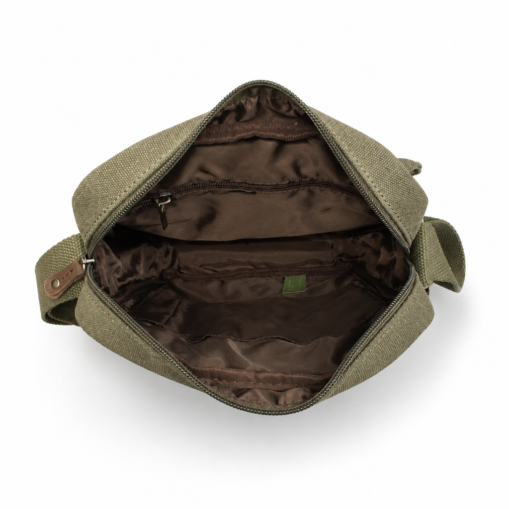 Tracolla Grande in Canvas e pelle Aeronautica Militare AM611 Canvas