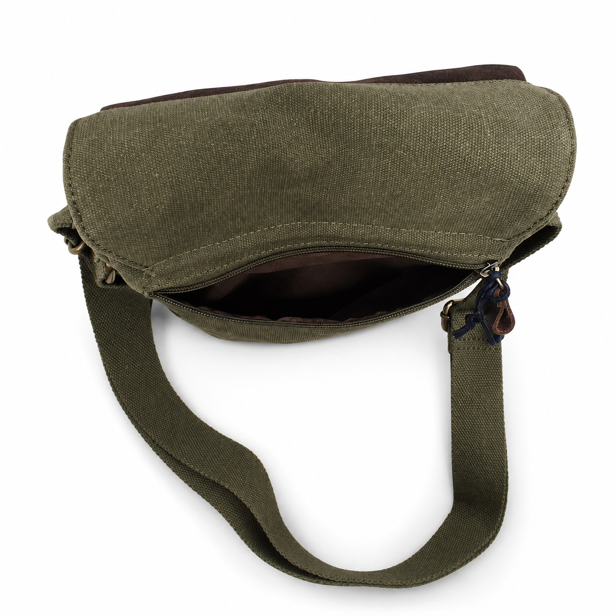 Tracolla Grande in Canvas e pelle Aeronautica Militare AM611 Canvas