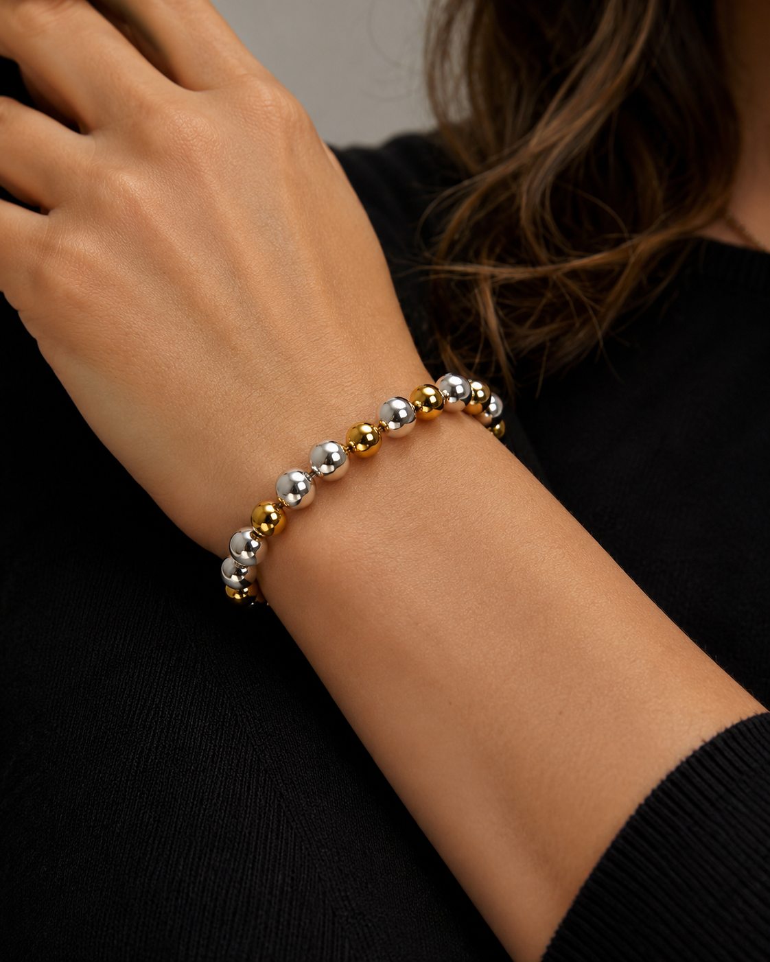 Bracciale Bracciale Sfere Grandi 8mm in acciaio inox Personal - Brand Gioielli
