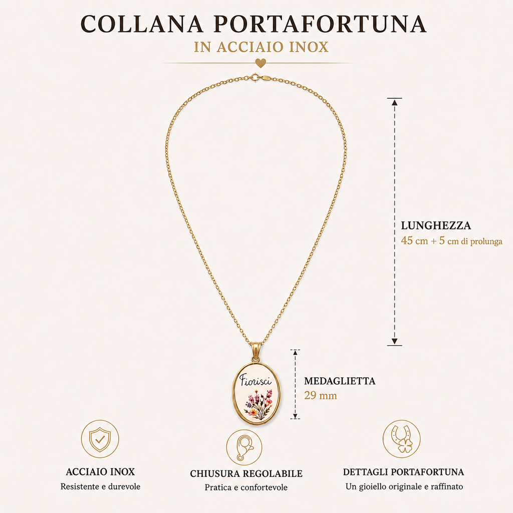 Collana in acciaio inox "Fiorisci"