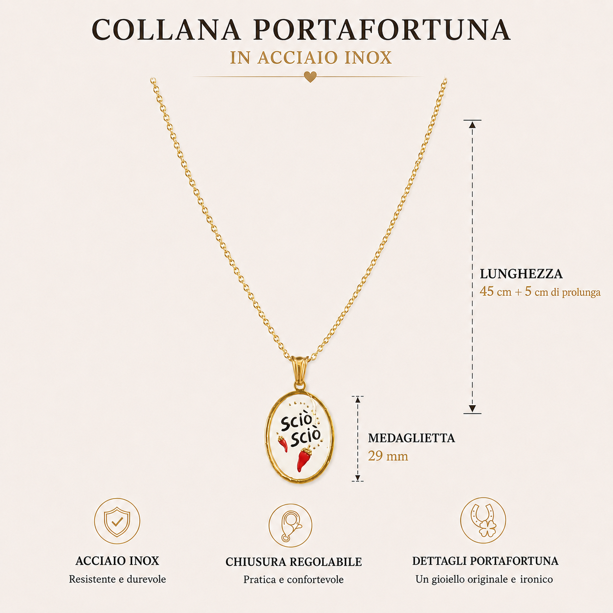 Collana in acciaio inox "Sciò Sciò"