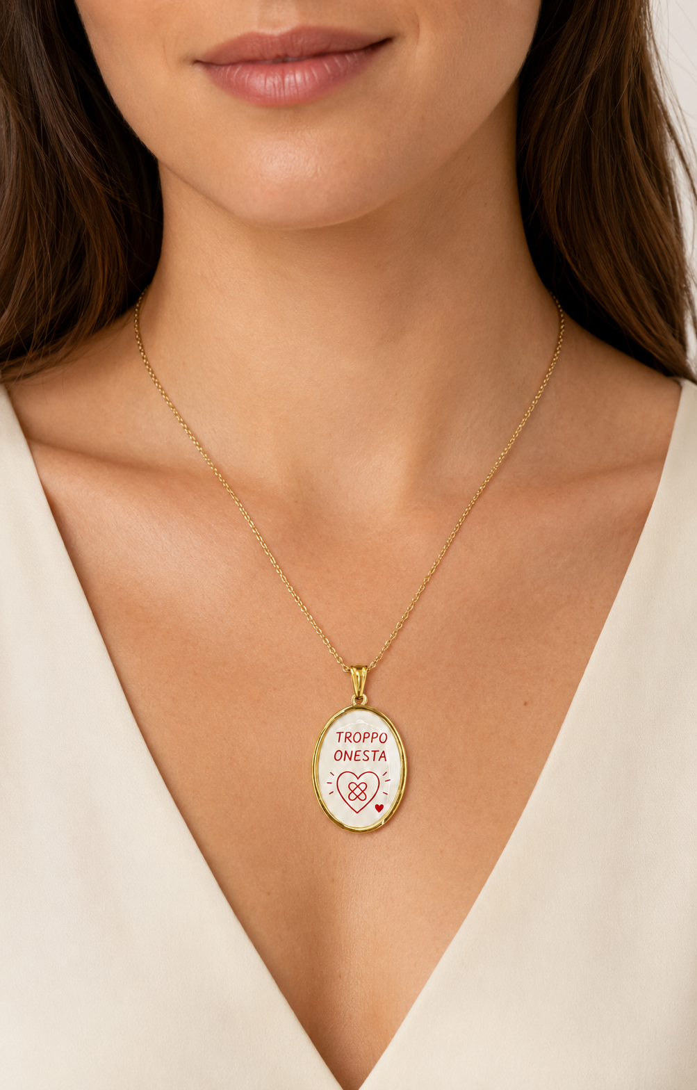 Collana in acciaio inox "Troppo onesta"