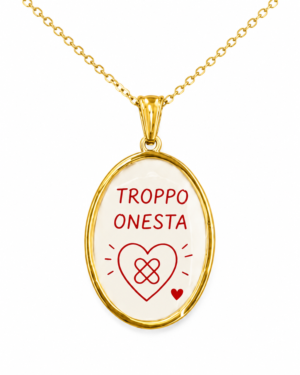Collana in acciaio inox "Troppo onesta"