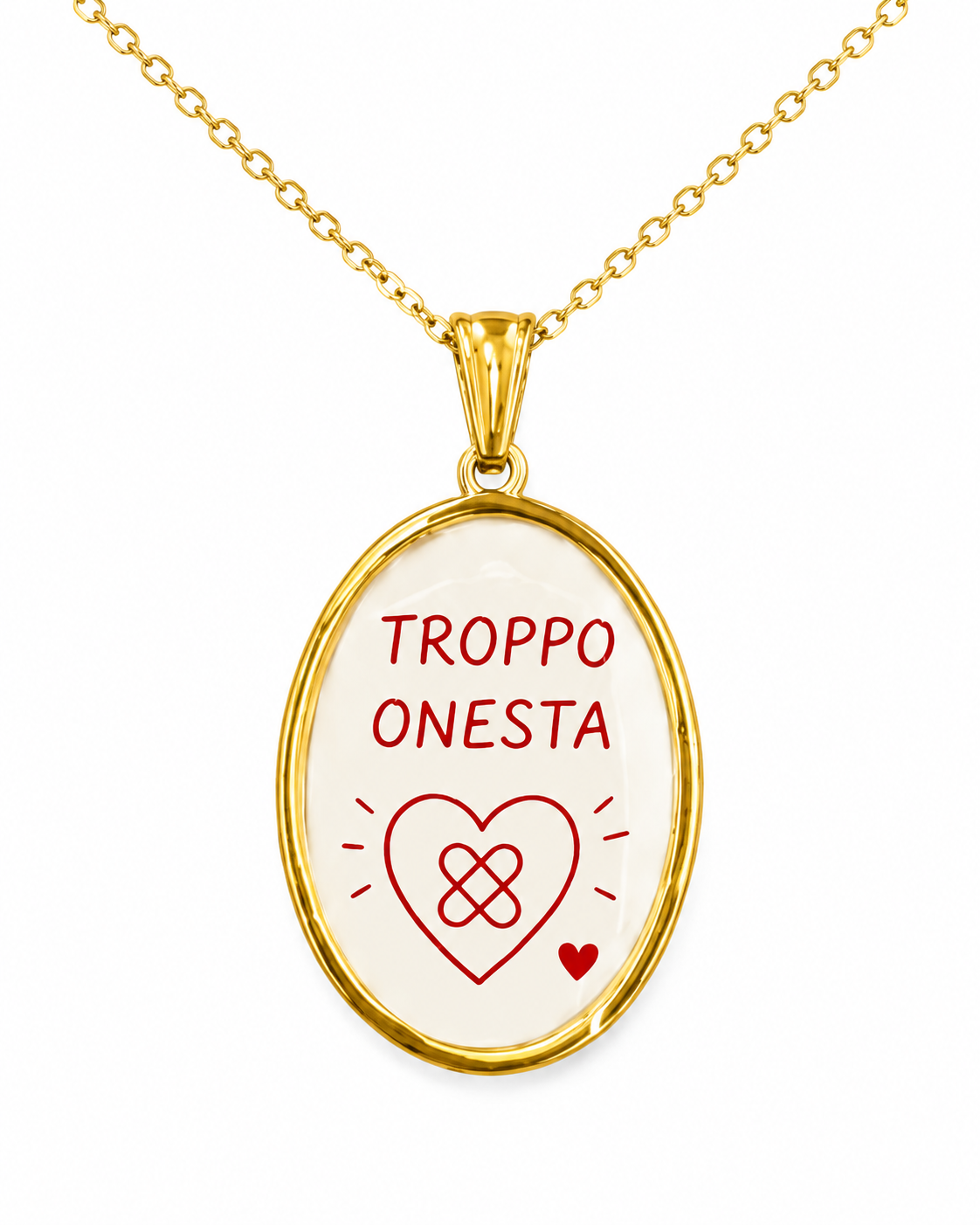 Collana in acciaio inox "Troppo onesta"