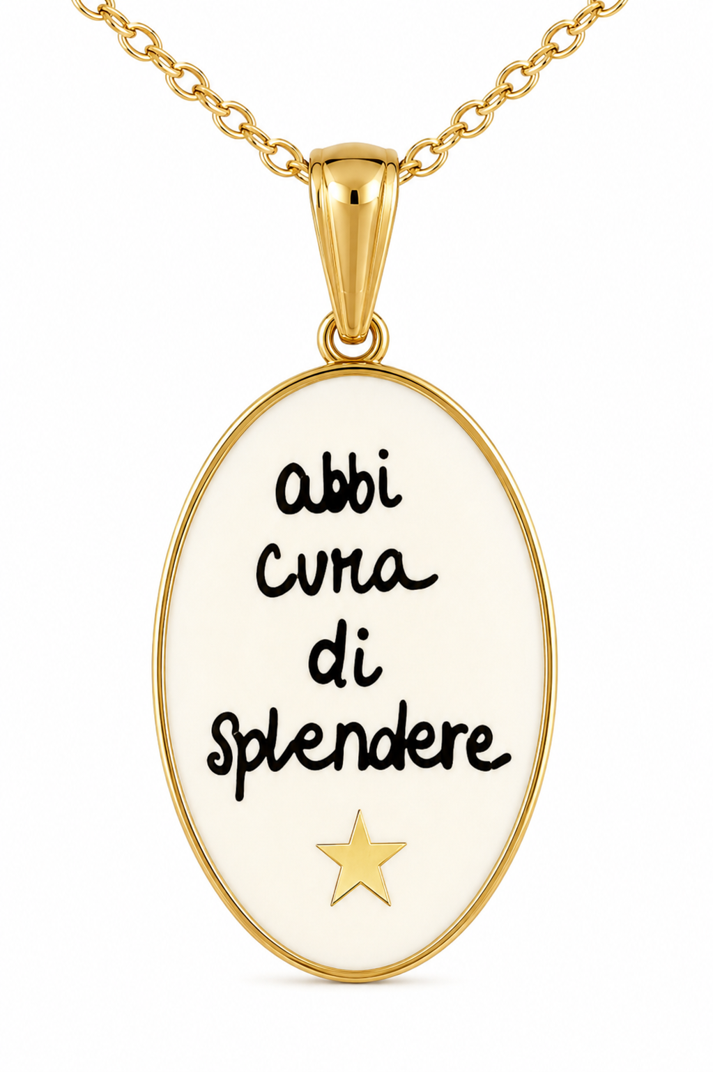 Collana in acciaio inox "Abbi cura di splendere"