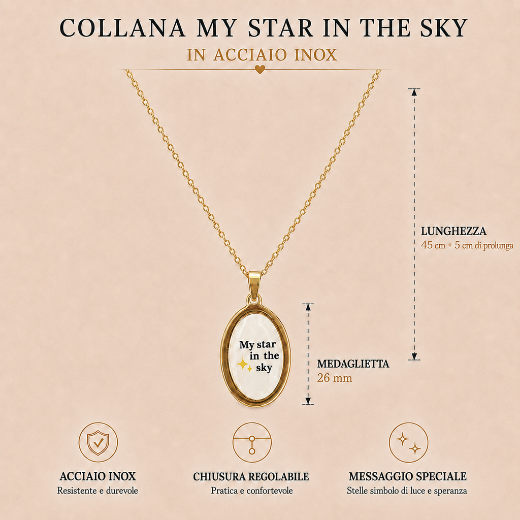 Collana in acciaio inox "My star in the sky"