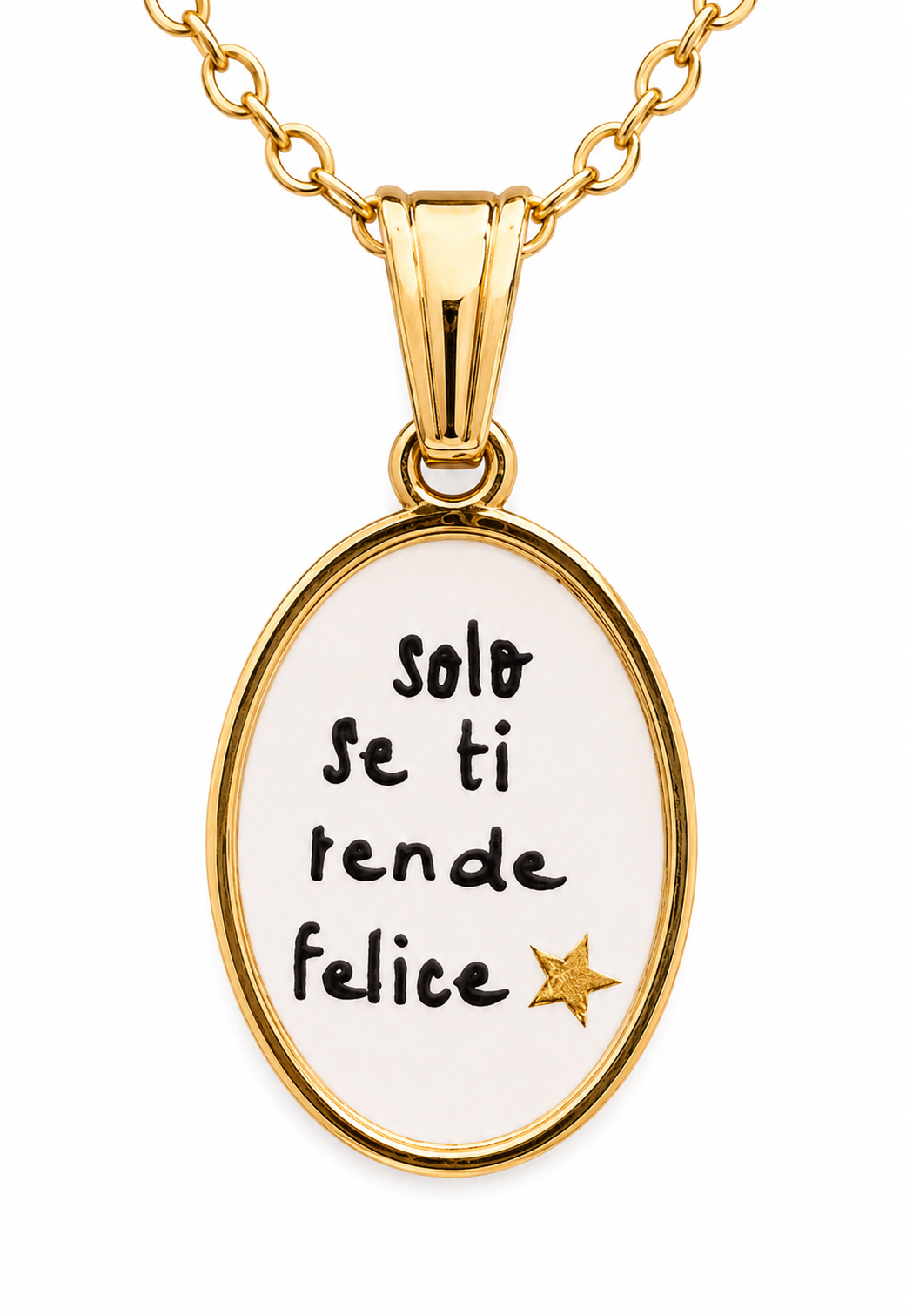Collana in acciaio inox "Solo se ti rende felice"