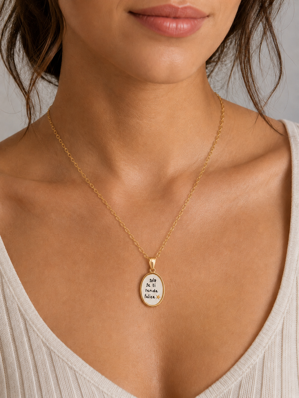 Collana in acciaio inox "Solo se ti rende felice"
