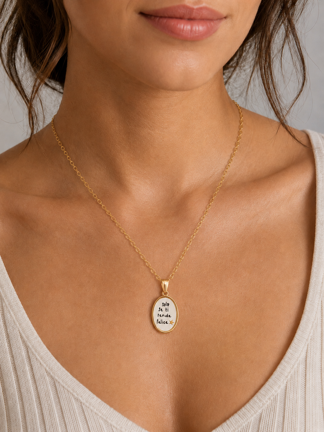 Collana in acciaio inox "Solo se ti rende felice"