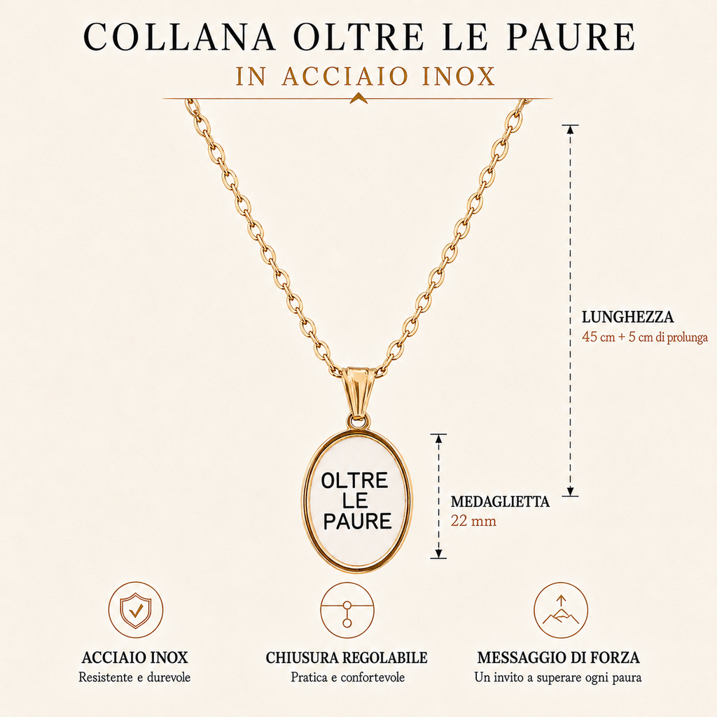 Collana in acciaio inox "Oltre le paure"