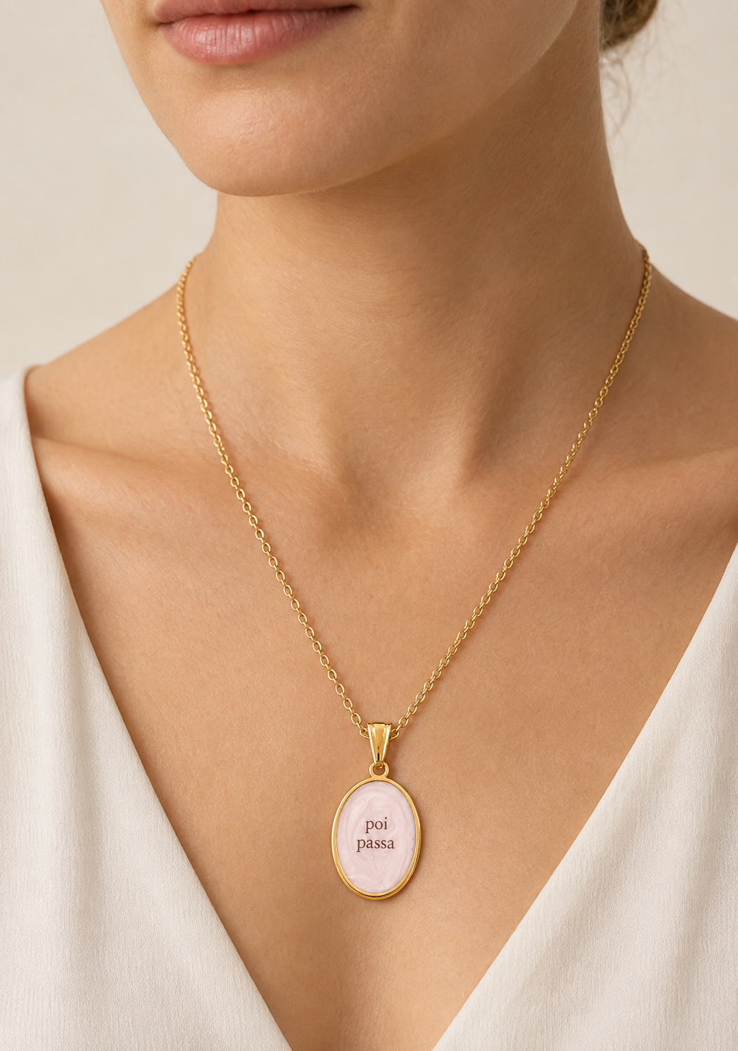 Collana in acciaio inox "Poi passa"