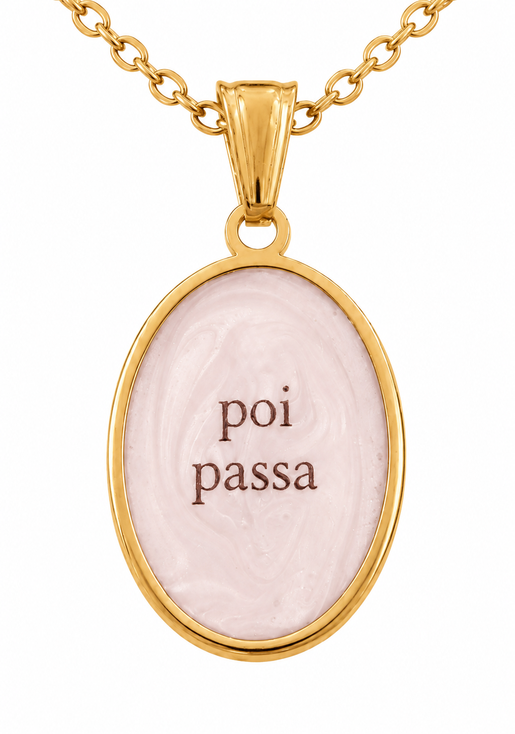 Collana in acciaio inox "Poi passa"