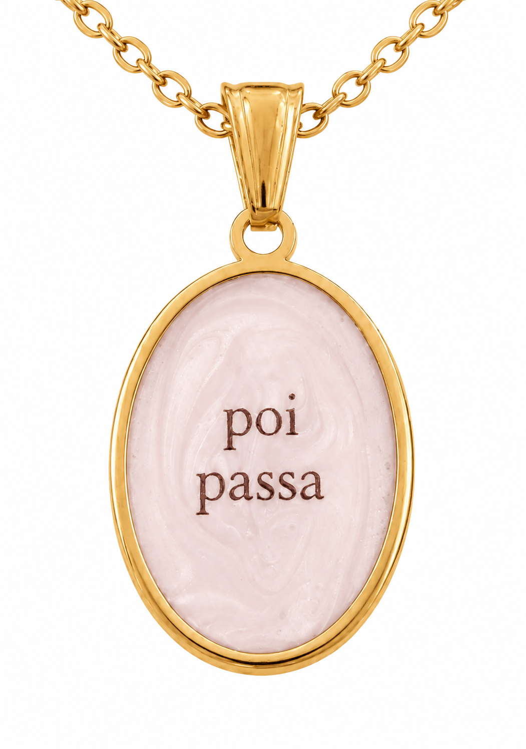 Collana in acciaio inox "Poi passa"