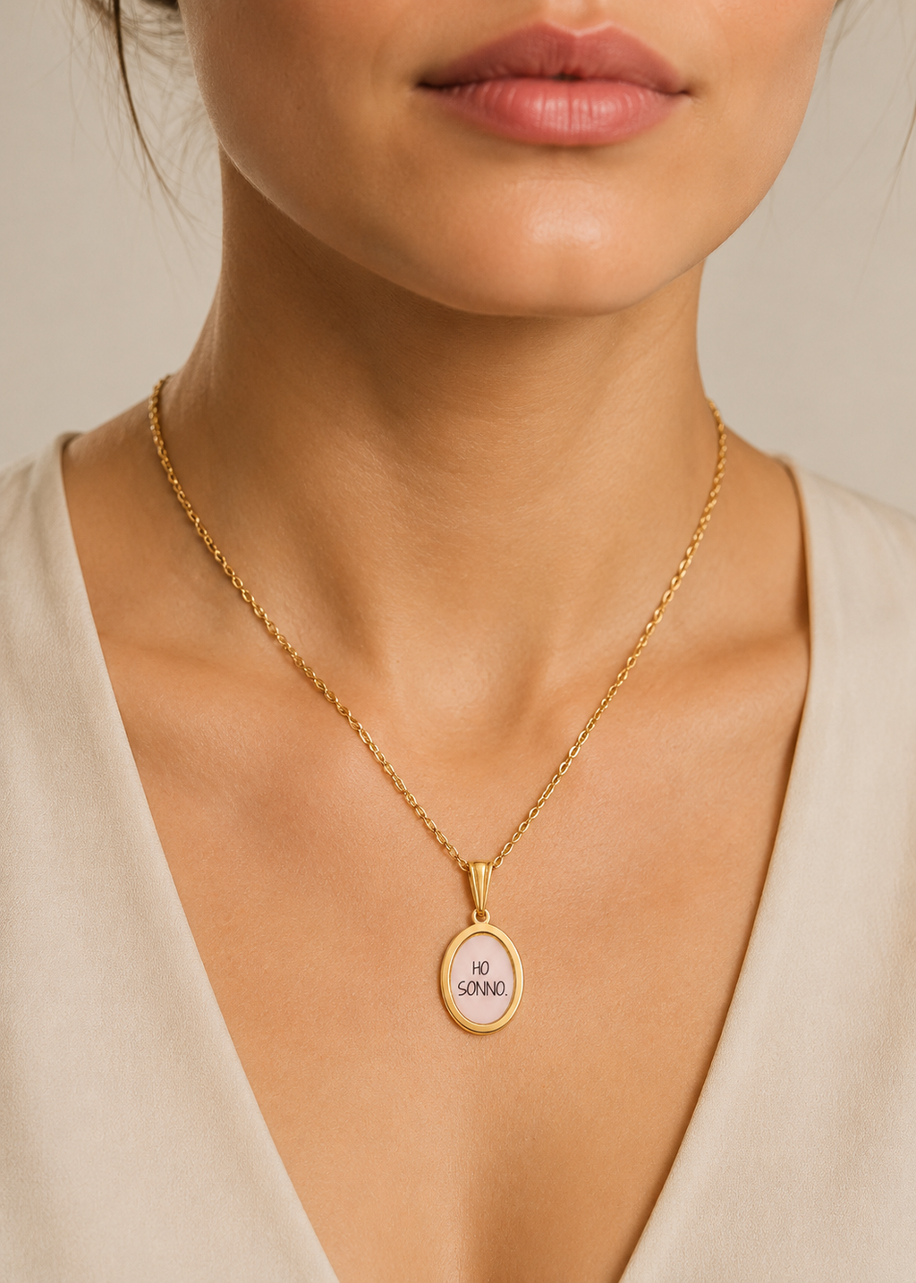 Collana in acciaio inox "Ho sonno"