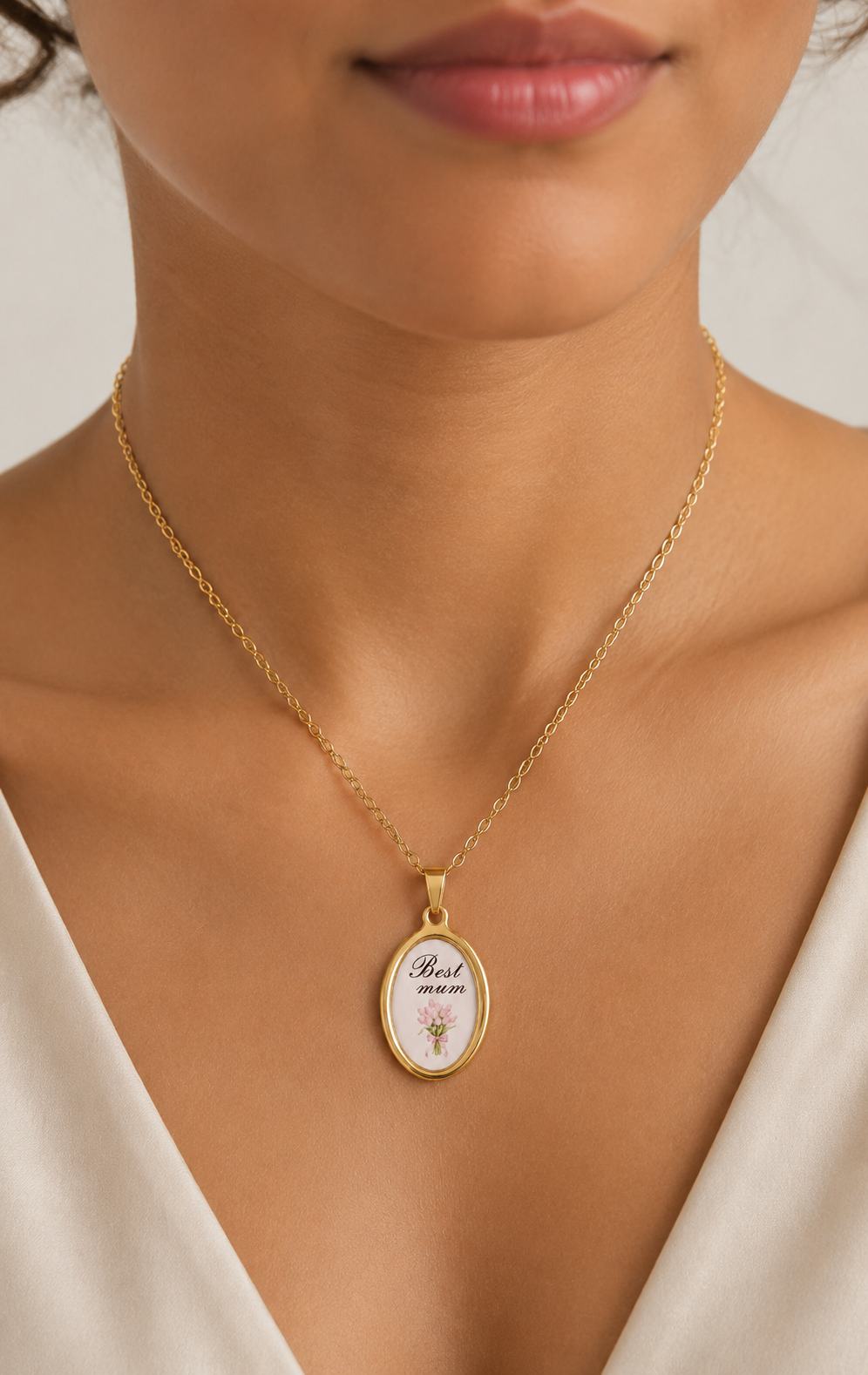 Collana in acciaio inox "Best mom"