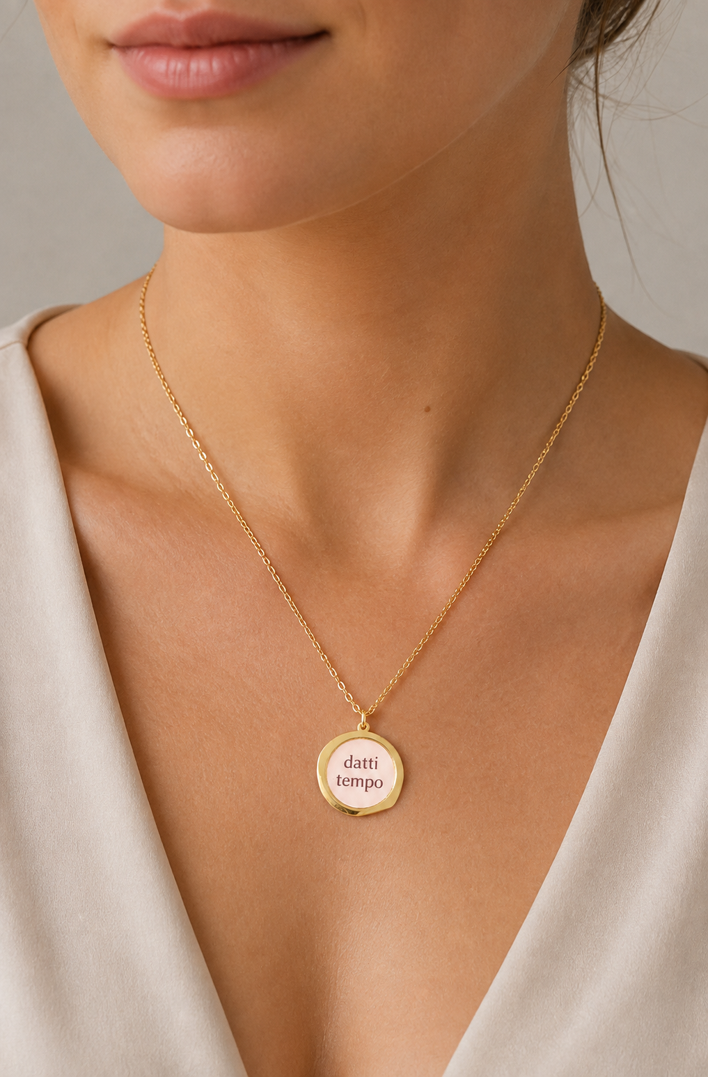 Collana in acciaio inox "Datti tempo"