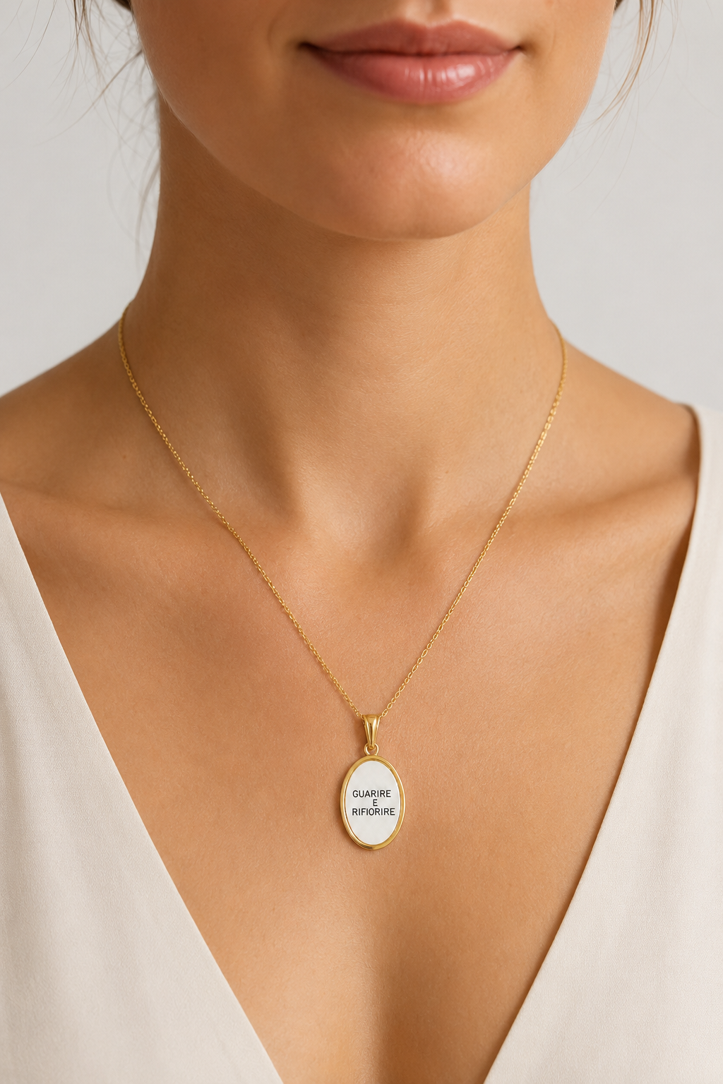 Collana in acciaio inox "Guarire e rifiorire"