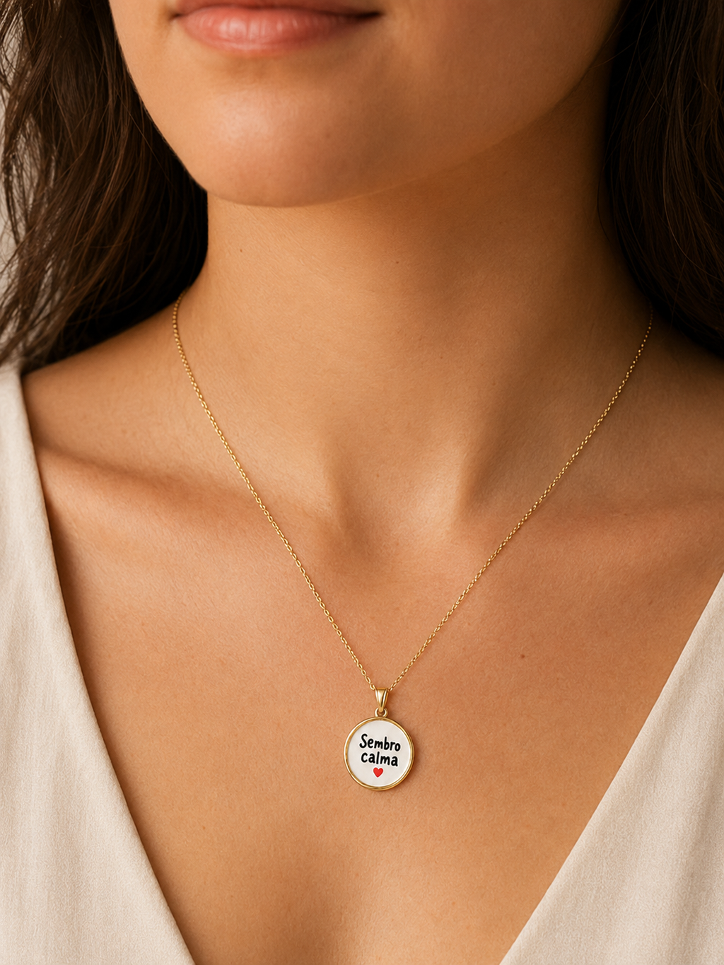 Collana in acciaio inox "Sembro calma"
