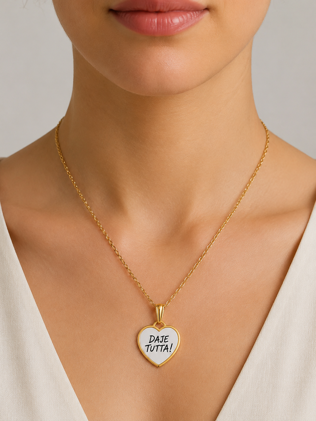 Collana in acciaio inox "Daje tutta!
