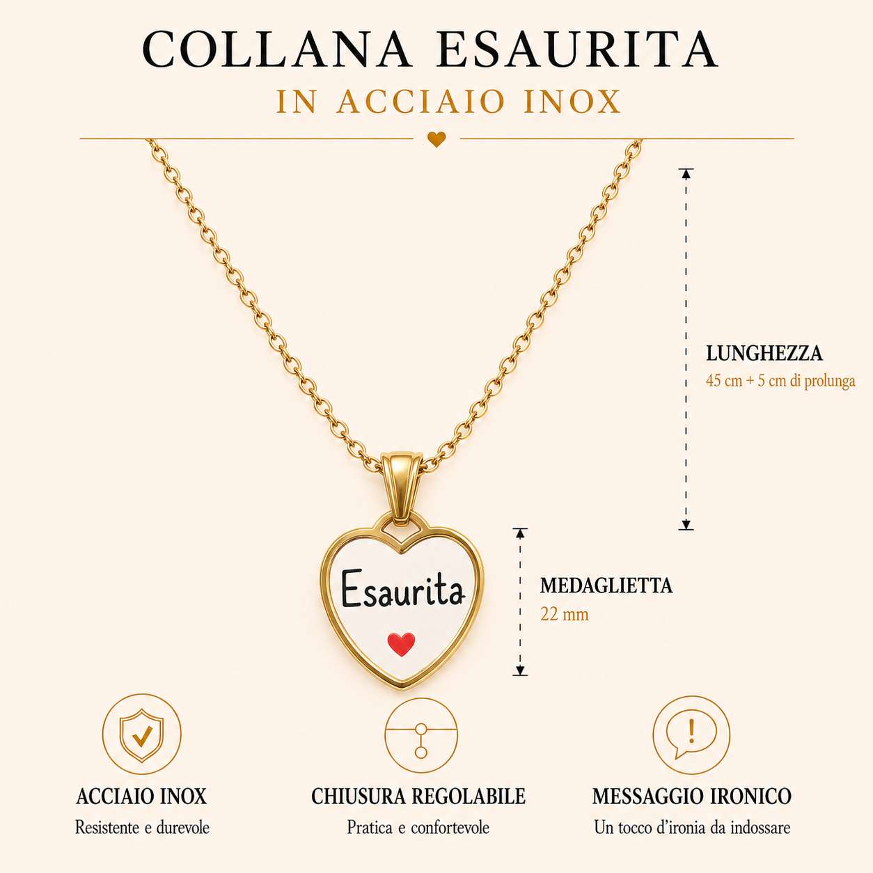 Collana in acciaio inox "Esaurita"