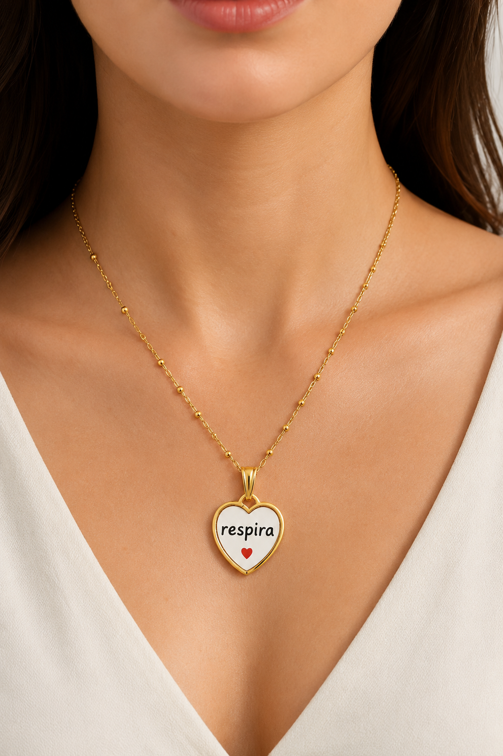 Collana in acciaio inox "Respira"