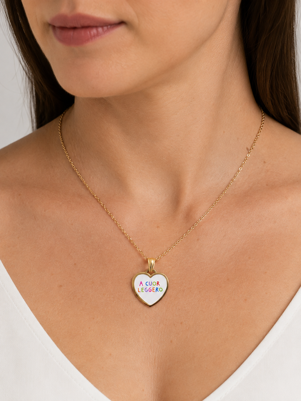 Collana in acciaio inox "A cuor leggero"
