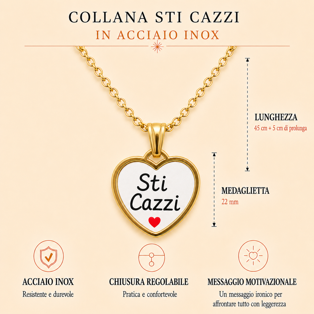 Collana in acciaio inox "Sti cazzi"