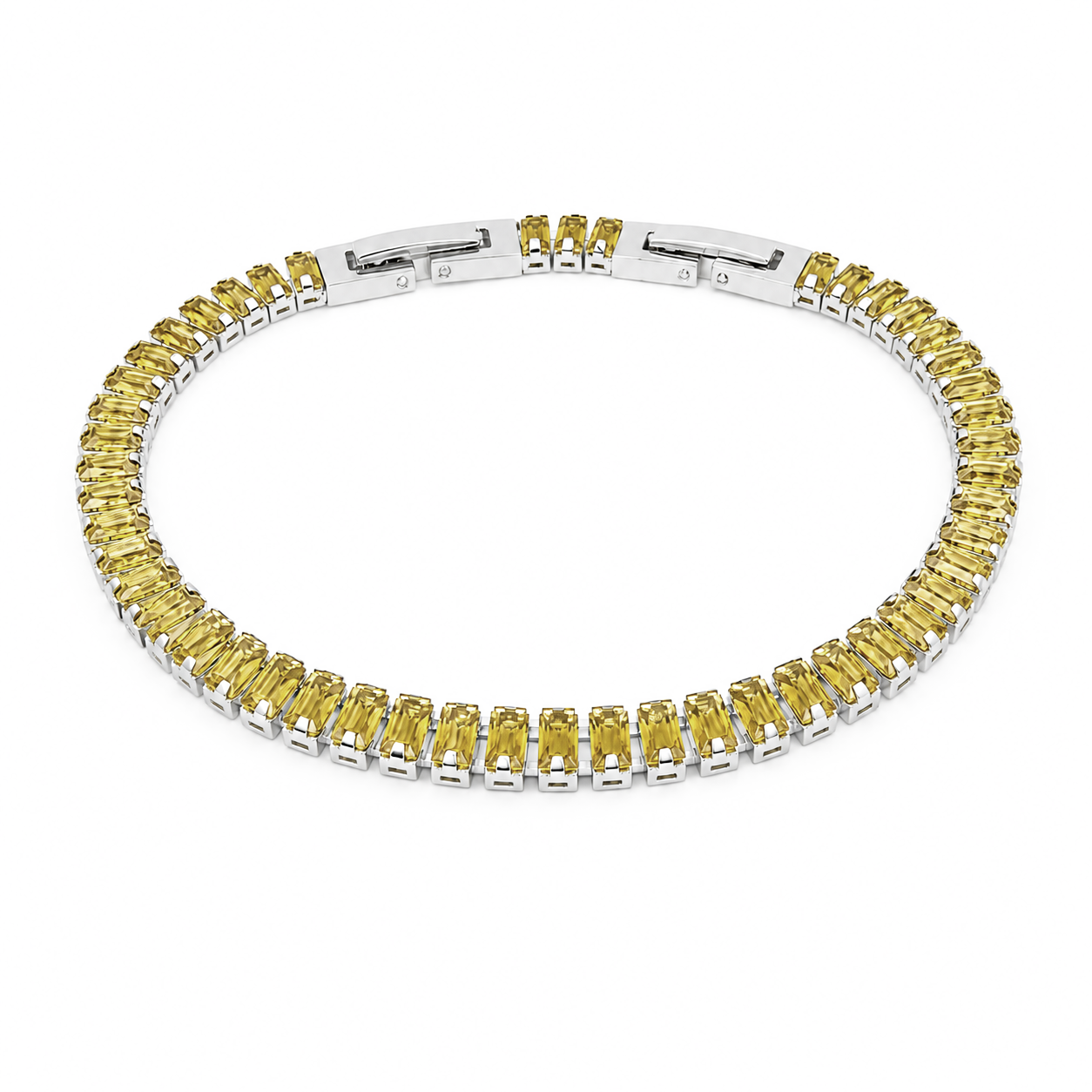 Bracciale Tennis Baguette Classico in acciaio inox con scattino Privè - Brand Gioielli