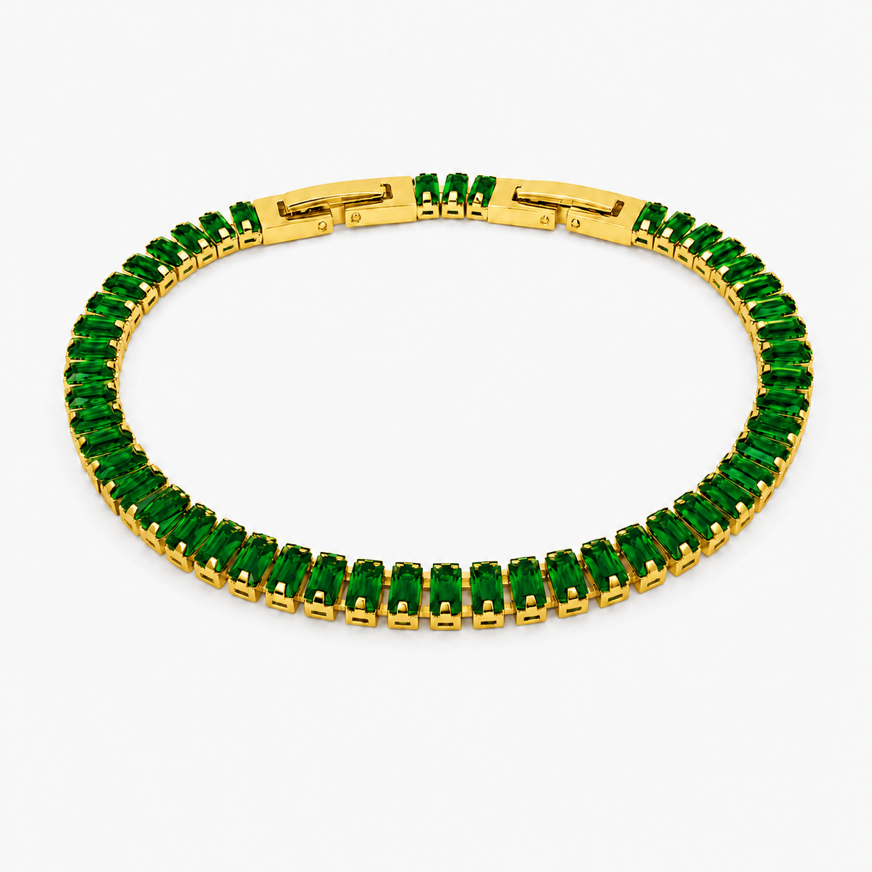 Bracciale Tennis Baguette Classico in acciaio inox con scattino Privè - Brand Gioielli