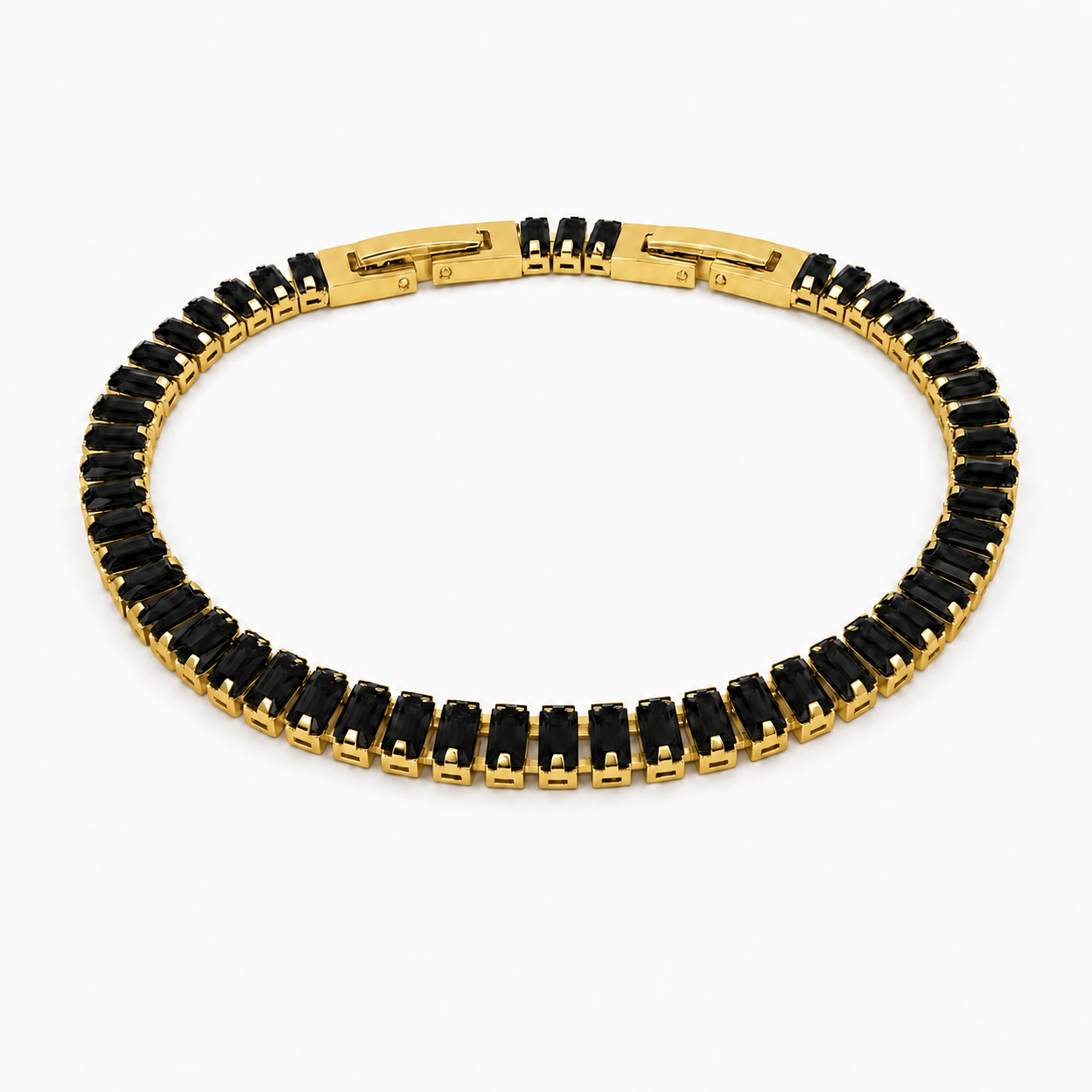 Bracciale Tennis Baguette Classico in acciaio inox con scattino Privè - Brand Gioielli