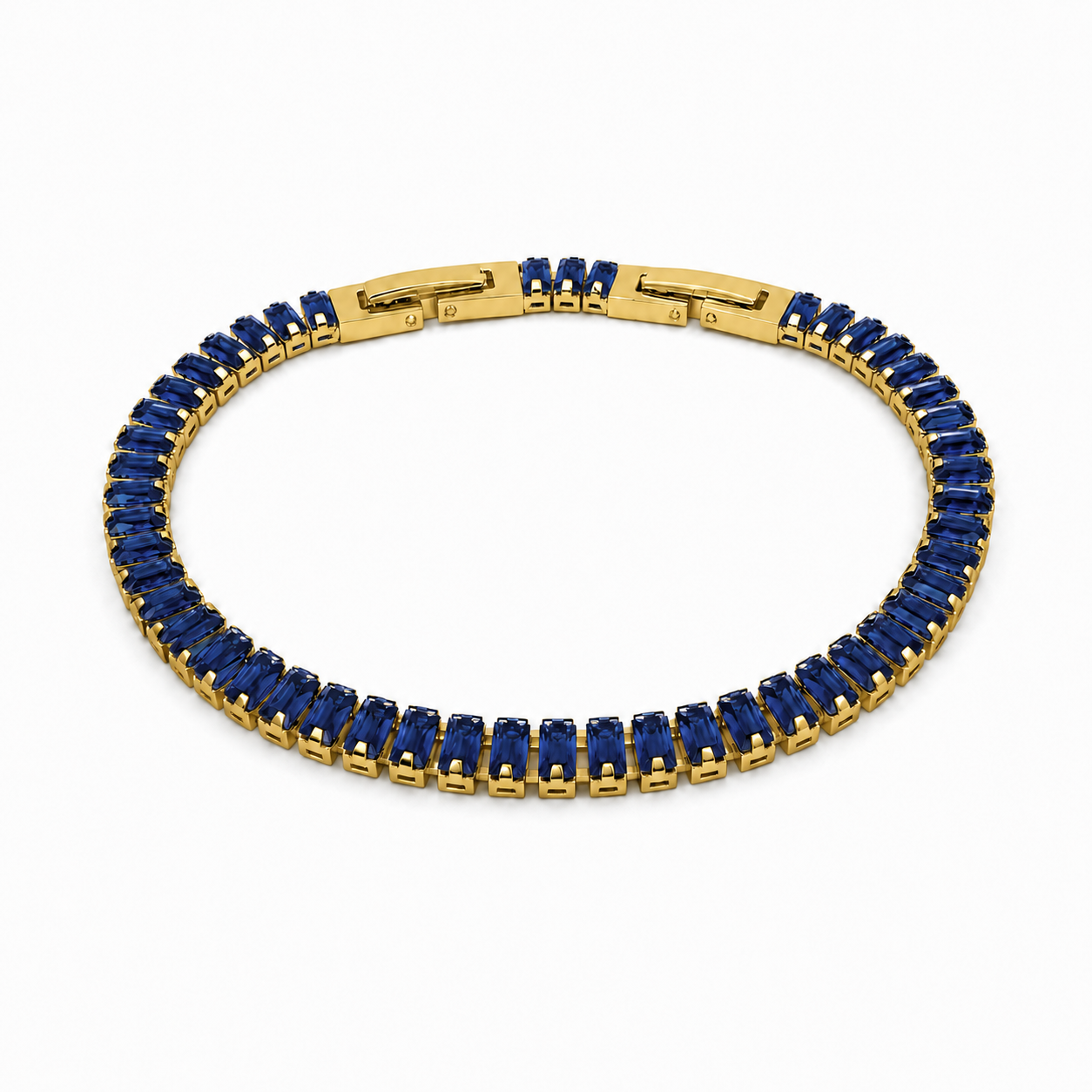 Bracciale Tennis Baguette Classico in acciaio inox con scattino Privè - Brand Gioielli