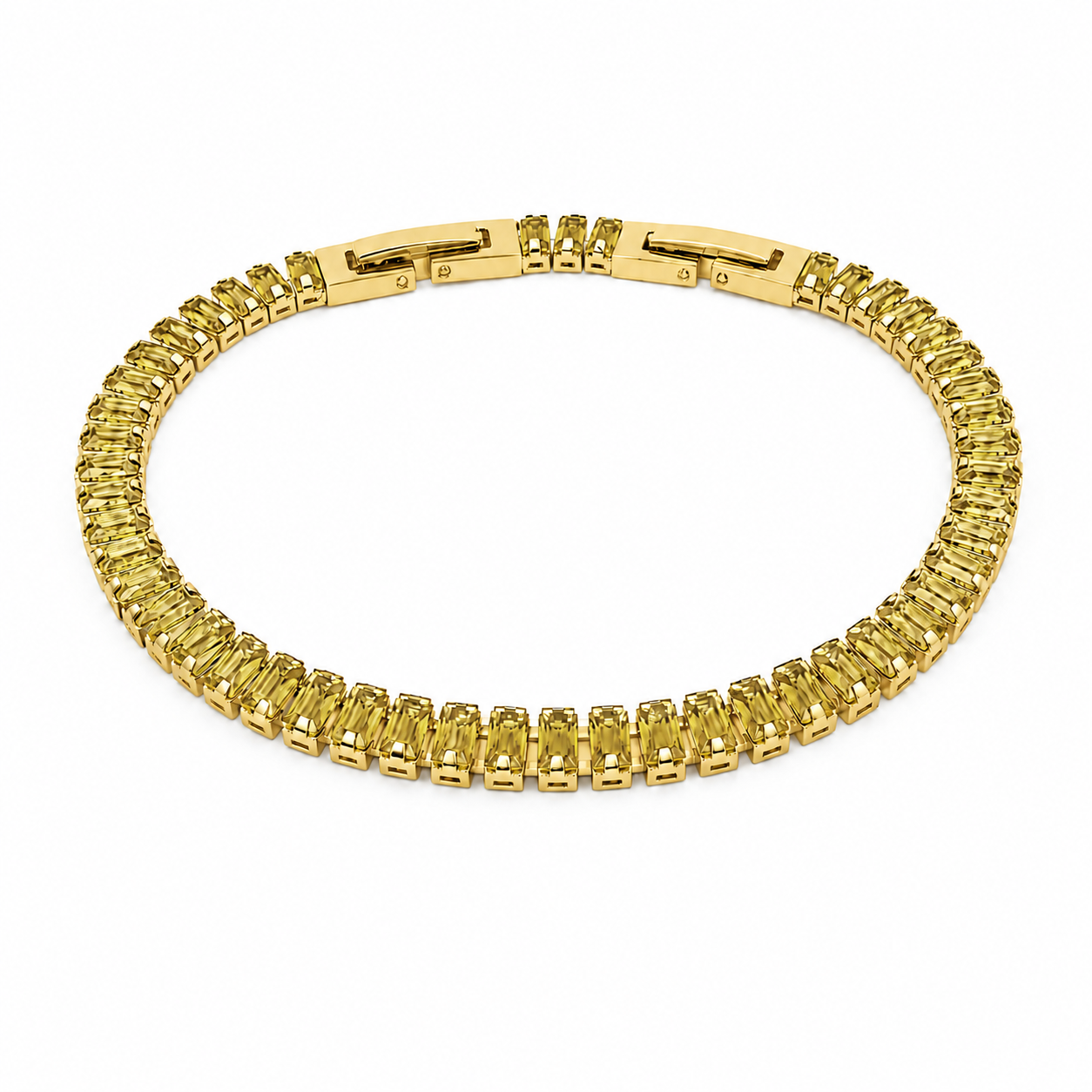 Bracciale Tennis Baguette Classico in acciaio inox con scattino Privè - Brand Gioielli