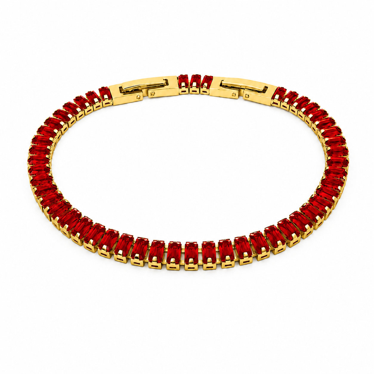 Bracciale Tennis Baguette Classico in acciaio inox con scattino Privè - Brand Gioielli