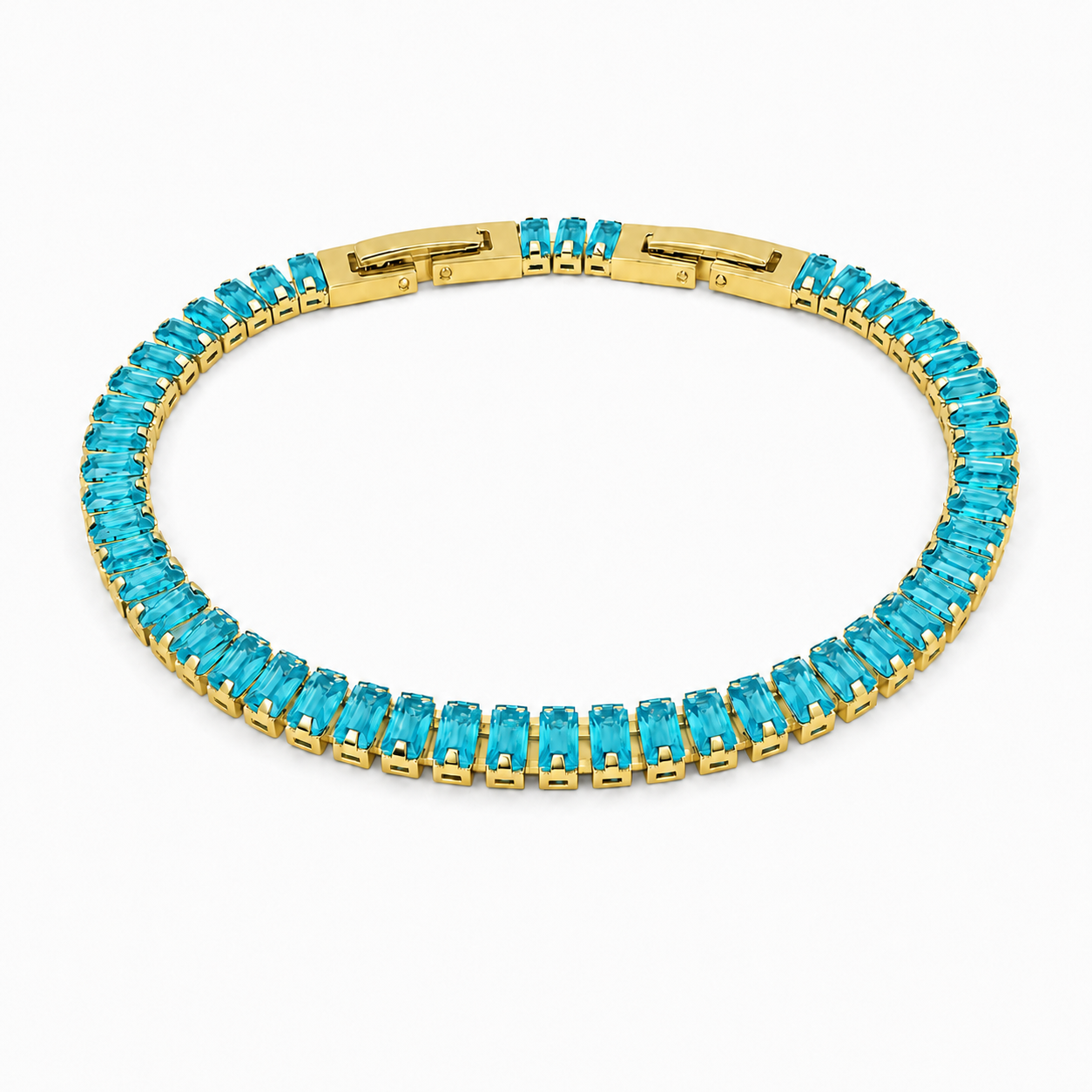 Bracciale Tennis Baguette Classico in acciaio inox con scattino Privè - Brand Gioielli