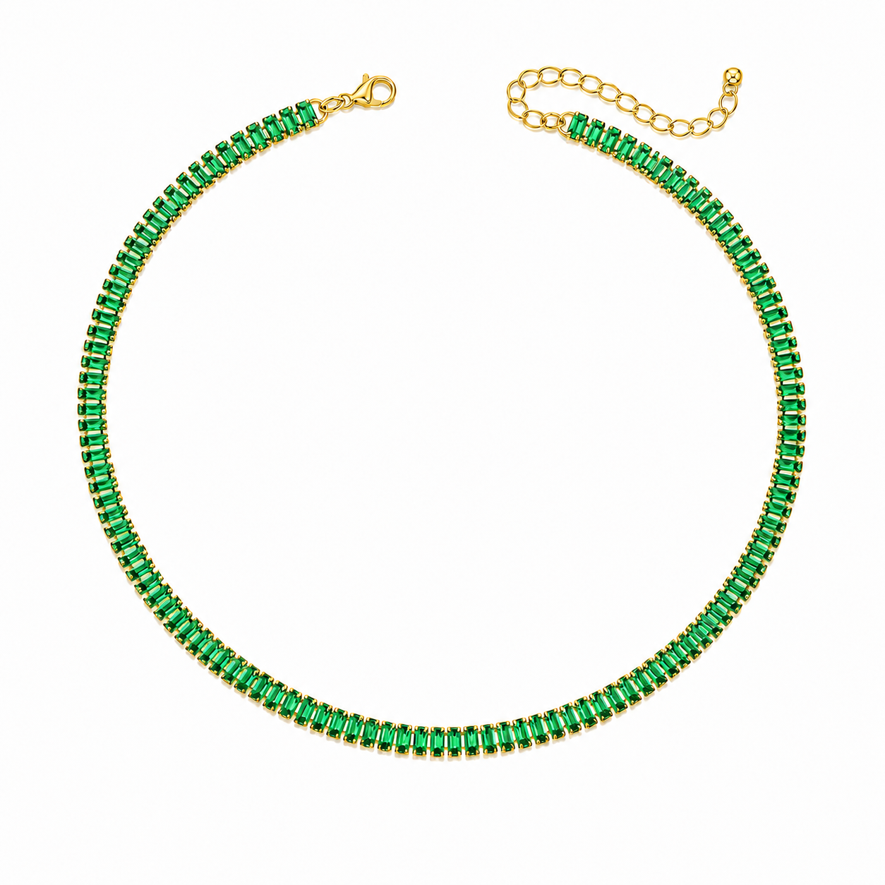 Collana Tennis Baguette in acciaio inox con moschetto Privè - Brand Gioielli
