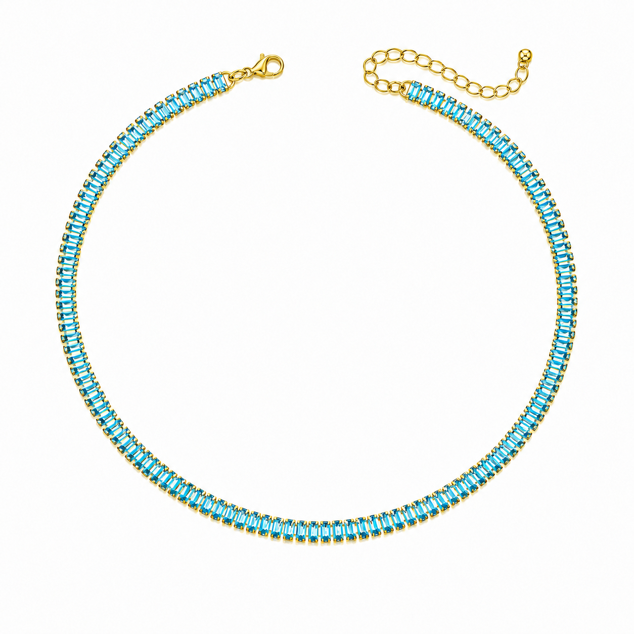 Collana Tennis Baguette in acciaio inox con moschetto Privè - Brand Gioielli