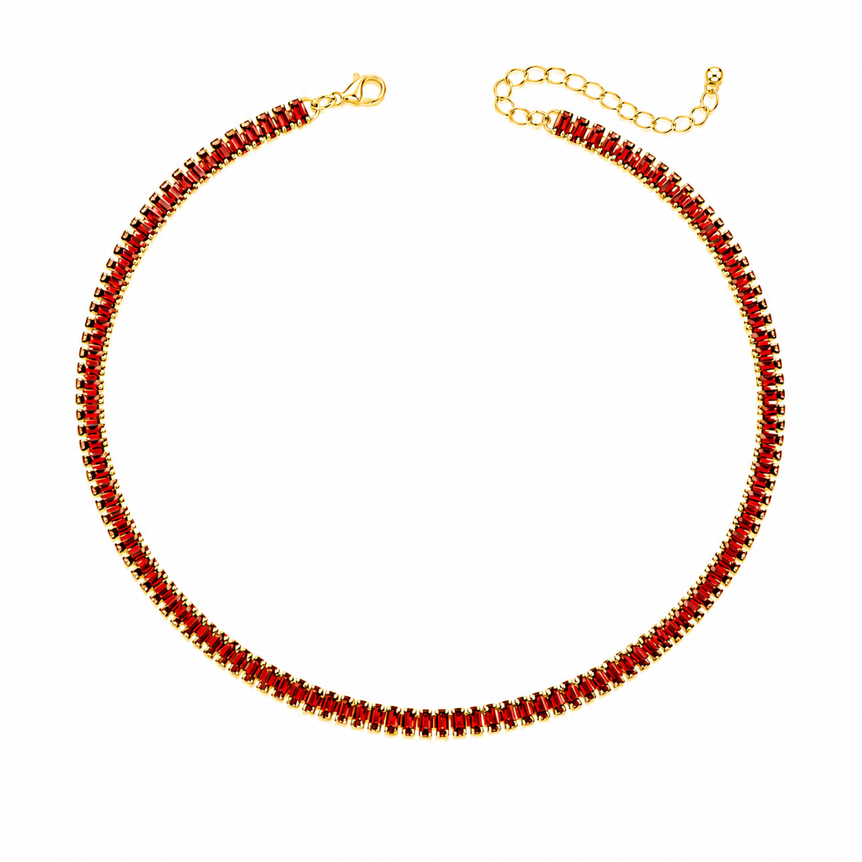 Collana Tennis Baguette in acciaio inox con moschetto Privè - Brand Gioielli