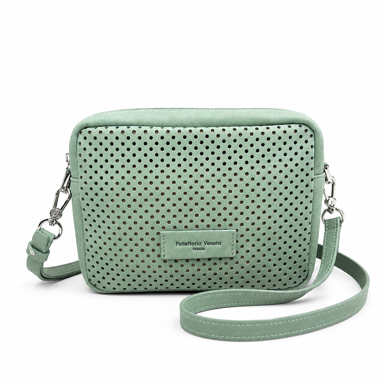 Borsa Tracolla piccola in pelle Nabuk forellata Pelletteria Veneta Forello in vera pelle