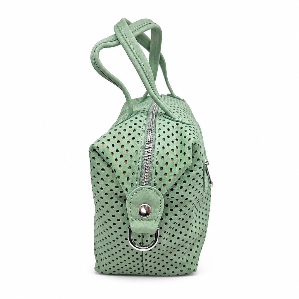 Borsa Bauletto medio in pelle Nabuk forellata Pelletteria Veneta Forello in vera pelle