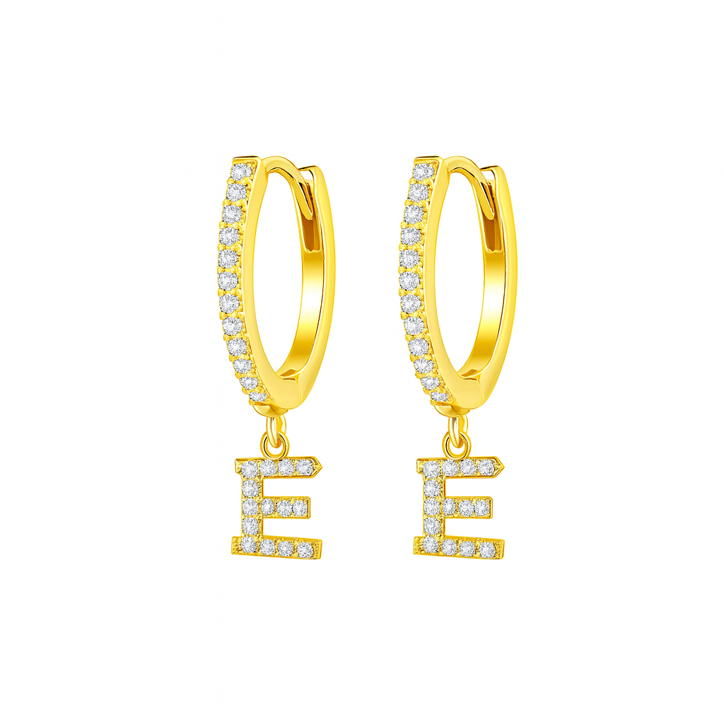 Orecchino singolo argento 925 con lettera
