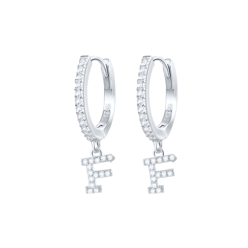 Orecchino singolo argento 925 con lettera