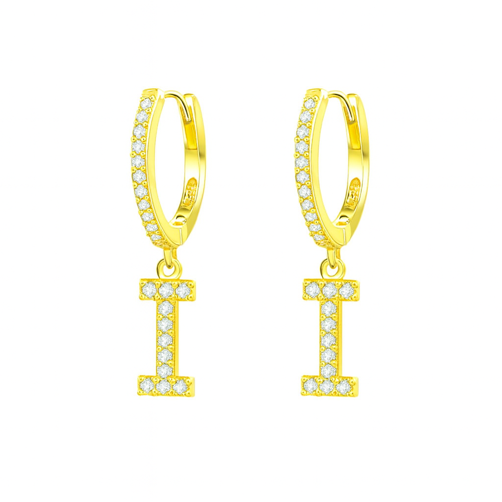 Orecchino singolo argento 925 con lettera