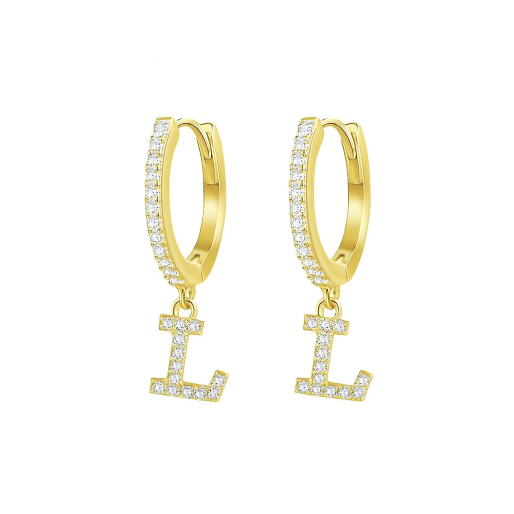 Orecchino singolo argento 925 con lettera