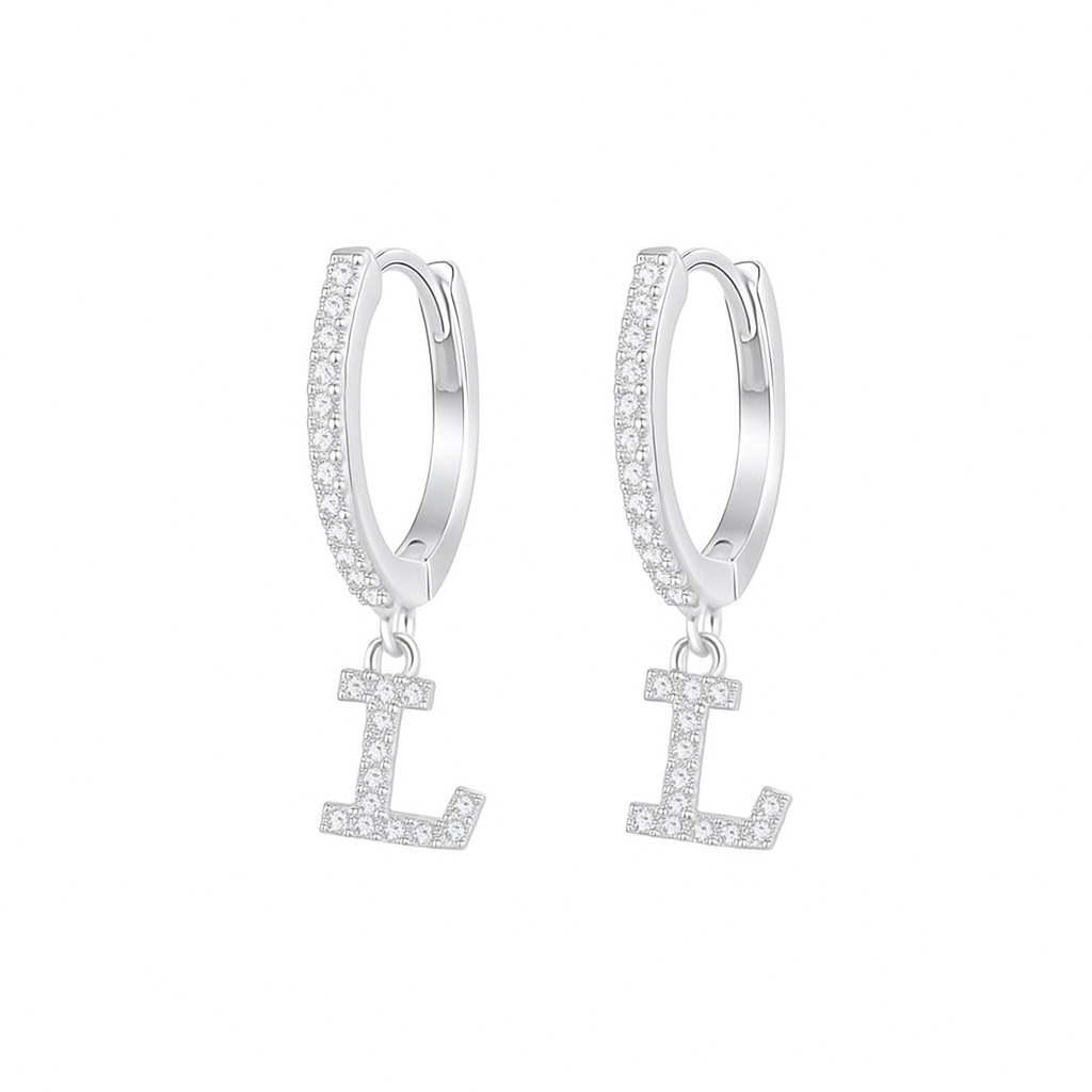 Orecchino singolo argento 925 con lettera
