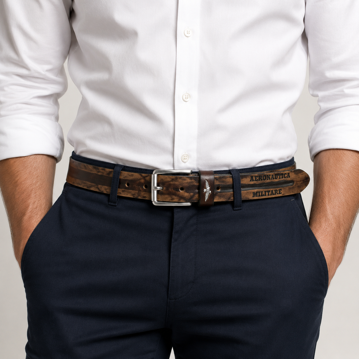 Cintura Uomo Aeronautica Militare AM421 in Vera Pelle