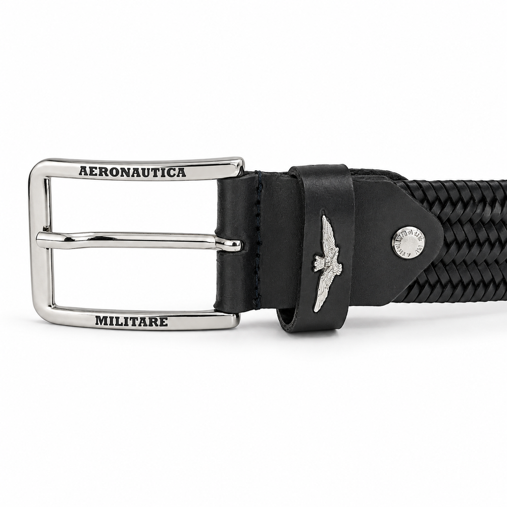 Cintura Uomo Elastica Aeronautica Militare AM416 in Vera Pelle