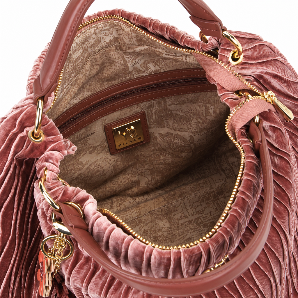 Borsa a mano Ynot taglia S in velluto Paris